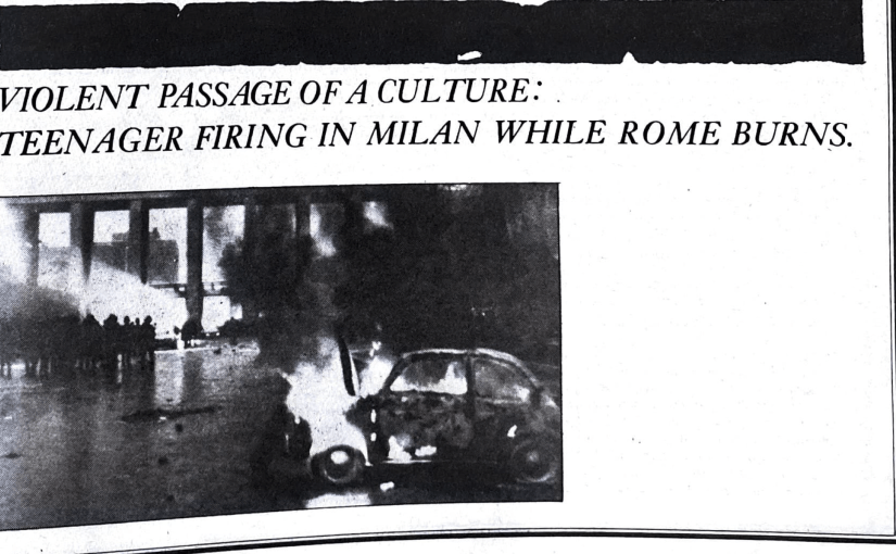 Donald Katz, “Tribes: Italy’s Metropolitan Indians Signal the Violent Passage of a New Culture and the First Rebellion of ‘Irregulars’ in Modern Times,” Rolling Stone #252&nbsp;(1977)