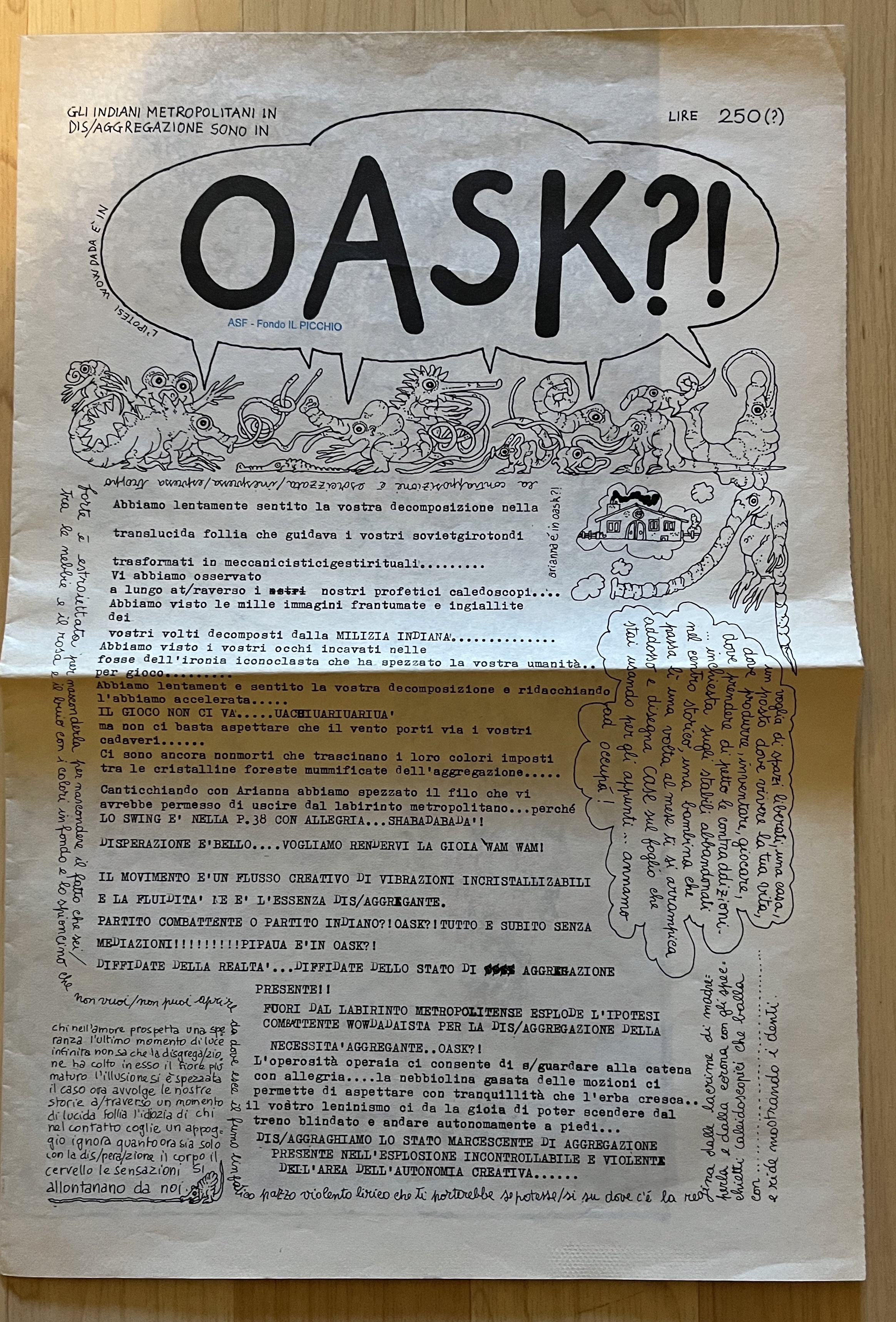 Oask Oask?! – Unique issue, 1977 (Pablo Echaurren, w/ Maurizio Gabbianelli ...