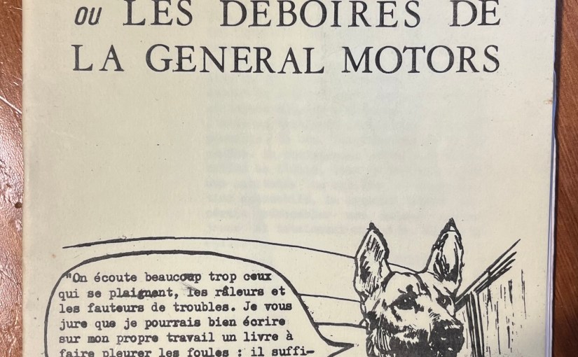 Anon. “Lordstown 72 ou Les deboires de la General Motors”. First edition&nbsp;(1973).